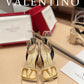 Valentino Garavani Strap Heeled Sandals With V Logo Signature Embellishment Light Yellow For Women