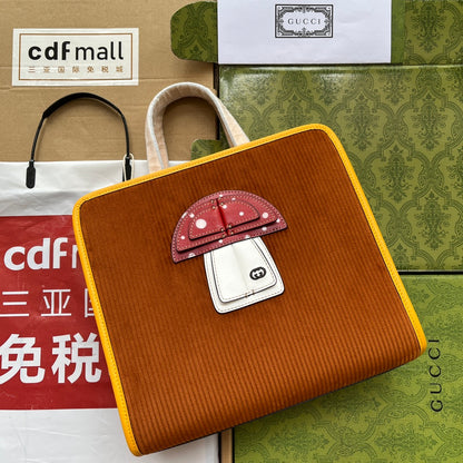 gg Children’s Mushroom Tote Bag Brown For Women, Women’s Bags 11.2in/28.5cm gg‎ ‎705042 2S8HN 2886