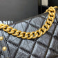 Chanel Co Co Shoulder Bag Gold Chain Black 9.8in/25cm