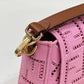 FI Baguette Pink with Embroidery Medium Bag For Woman 28cm/11in