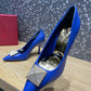 Valentino Garavani One Stud Pump With Maxi Stud Crystals Blue For Women WS0FH8XIC