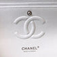 Chanel Classic Medium Flapbag Silver Hardware White 10in/25.5cm
