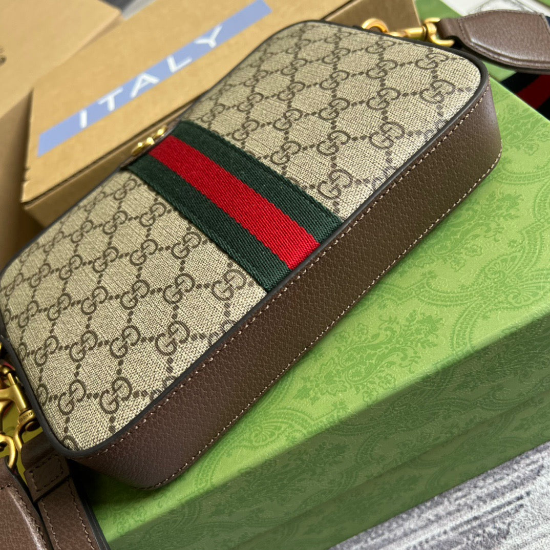 gg Ophidia gg Shoulder Bag Beige And Ebony gg Supreme Canvas For Women  9.2in/23cm gg 699439 9C2ST 8920
