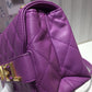 ChanelFront Logo Small Flap Bag Gold Hardware Purple For Women, Women’s Handbags, Shoulder Bags 8.2in/21cm AS1490