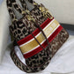 DI Medium Lady D-Lite Bag, Leopard Brown Handbags, Crossbody Bags, 24cm CD