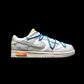 BL - OW x Dunk (NO.10) blue shoelace yellow buckle