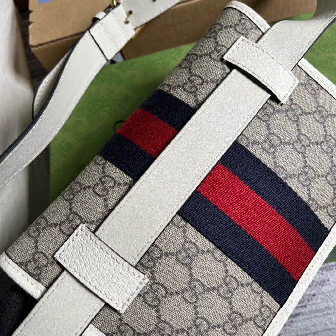 gg Ophidia Belt Bag Beige And Ebony gg Supreme Canvas, A Material With Low Environmental Impact For Men  8.7in/22cm gg 674081 96IWT 9794