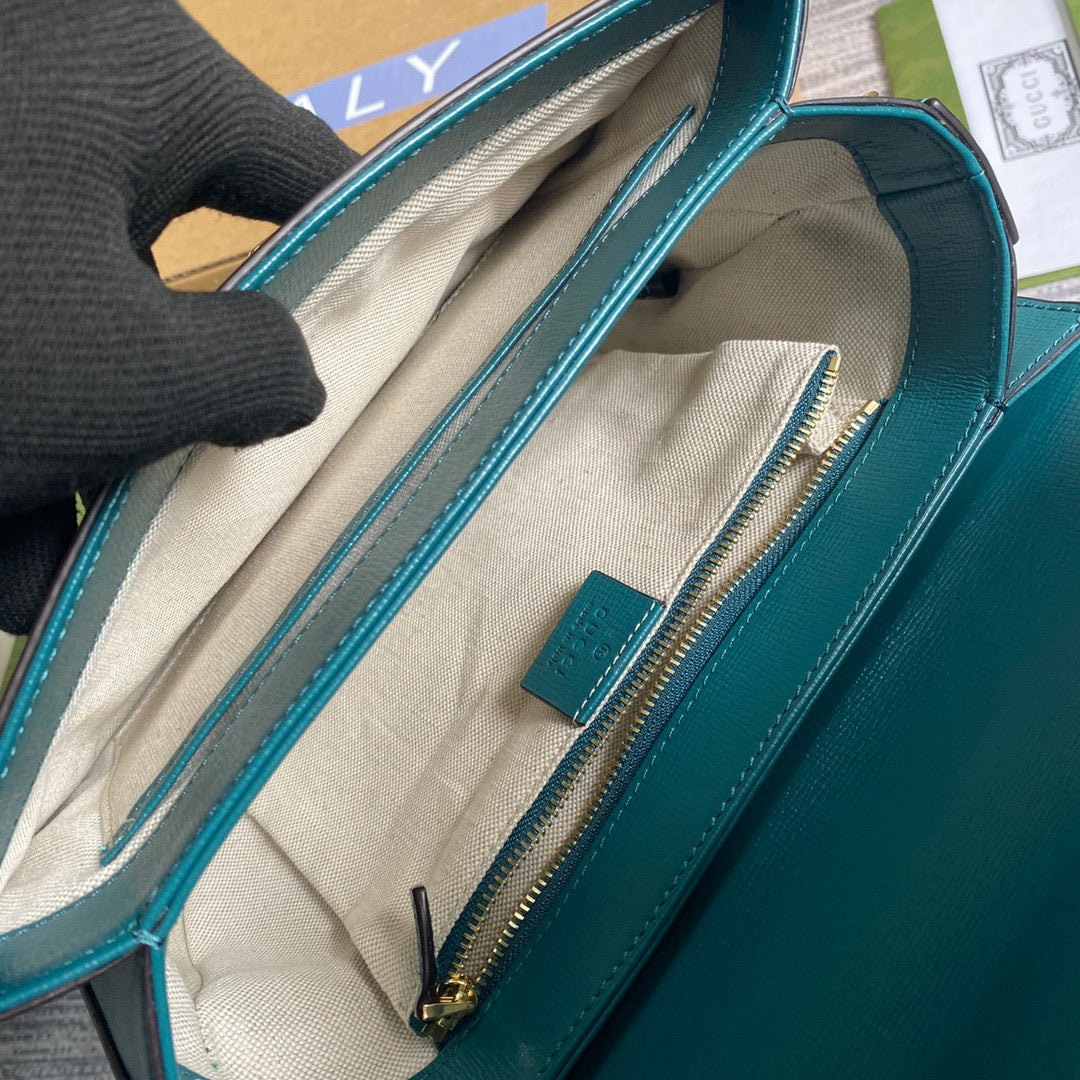 gg Horsebit 1955 Shoulder Bag Blue For Women, Women’s Bags 9.8in/25cm gg
