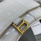 Balen Hourglass Mini Handbag With Chain In White, For Women,  Bags 4.7in/12cm