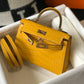 HM Kelly Yellow For Women Gold Toned Hardware 7.8in/20cm