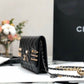 Chanel Flap Bag Gold Toned Hardware Black For Women 7.4in/19cm