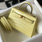 HM Kelly Cream For Women Gold Toned Hardware 7.8in/20cm