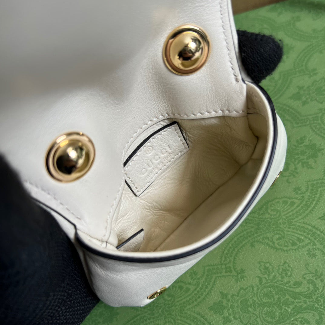 gg Blondie Card Case Wallet White For Women, Women’s Bags 4.5in/12cm gg 698635 UXX0G 9022