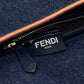 FI Baguette Blue Denim Orange Border Bag For Woman 26cm/10in