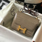 HM Mini Constance Bag Grey For Women Gold Color Hardware 7.1in/18cm