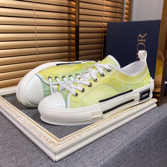 BL - DIR B23 White and Yellow LOW-TOP SNEAKER