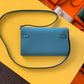 HM Kelly Classique To Go Wallet  21cm/8.3in Gold Toned Hardware For Women Blue
