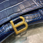 Balen Hourglass Small Handbag In Dark Blue, For Women,  Bags 9in/23cm 5935461LRGM4611