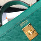 HM Kelly 19 Green With Gold Toned Hardware Bag For Women, Handbags, Shoulder Bags 7.5in/19cm