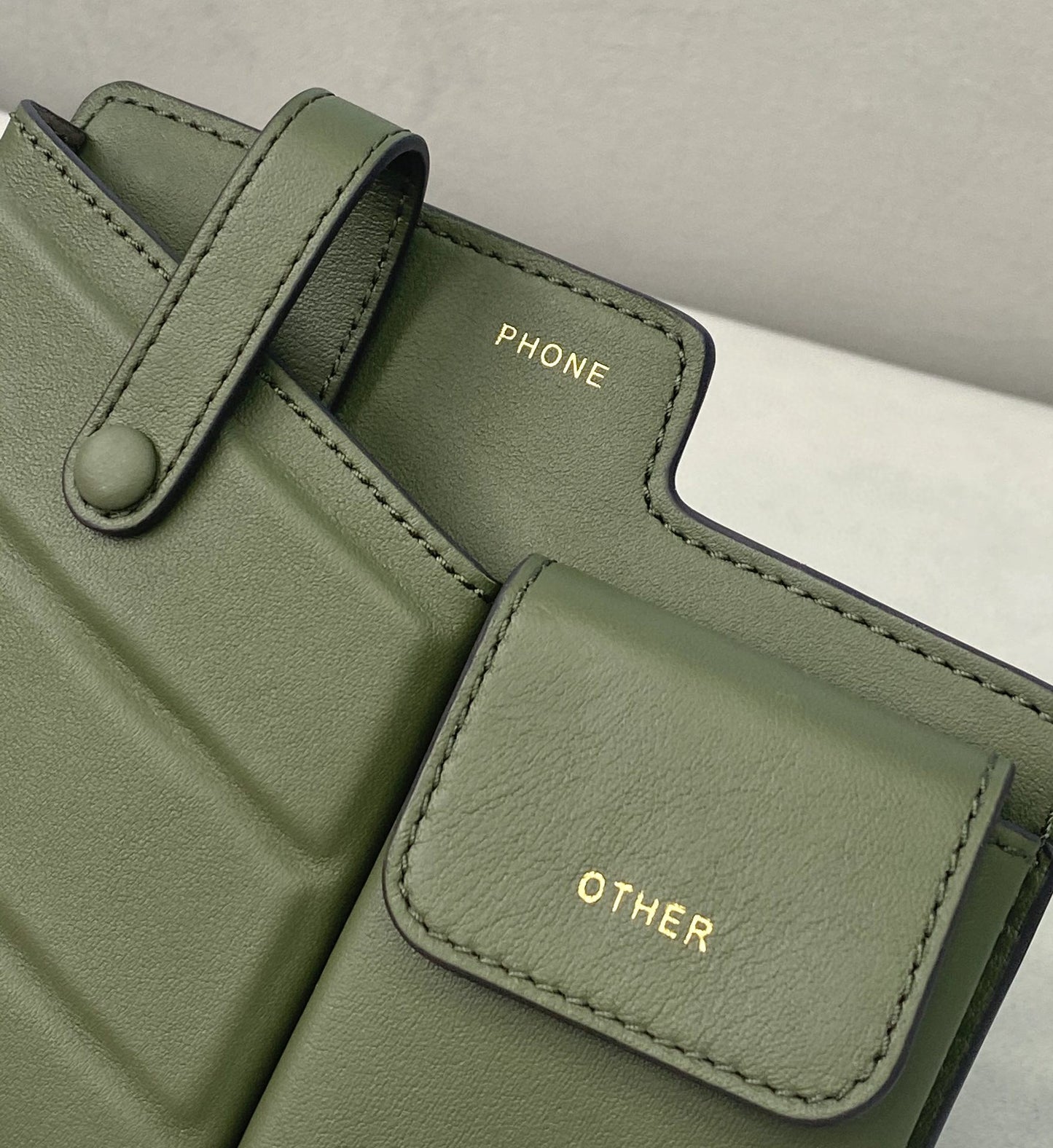 FI Bustine 2 Pockets Mini Olive Bag For Woman 16cm/6in