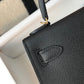 HM Mini Kelly 19 Sellier Epsom Black Bag For Women, Handbags, Shoulder Bags 7.5in/19cm