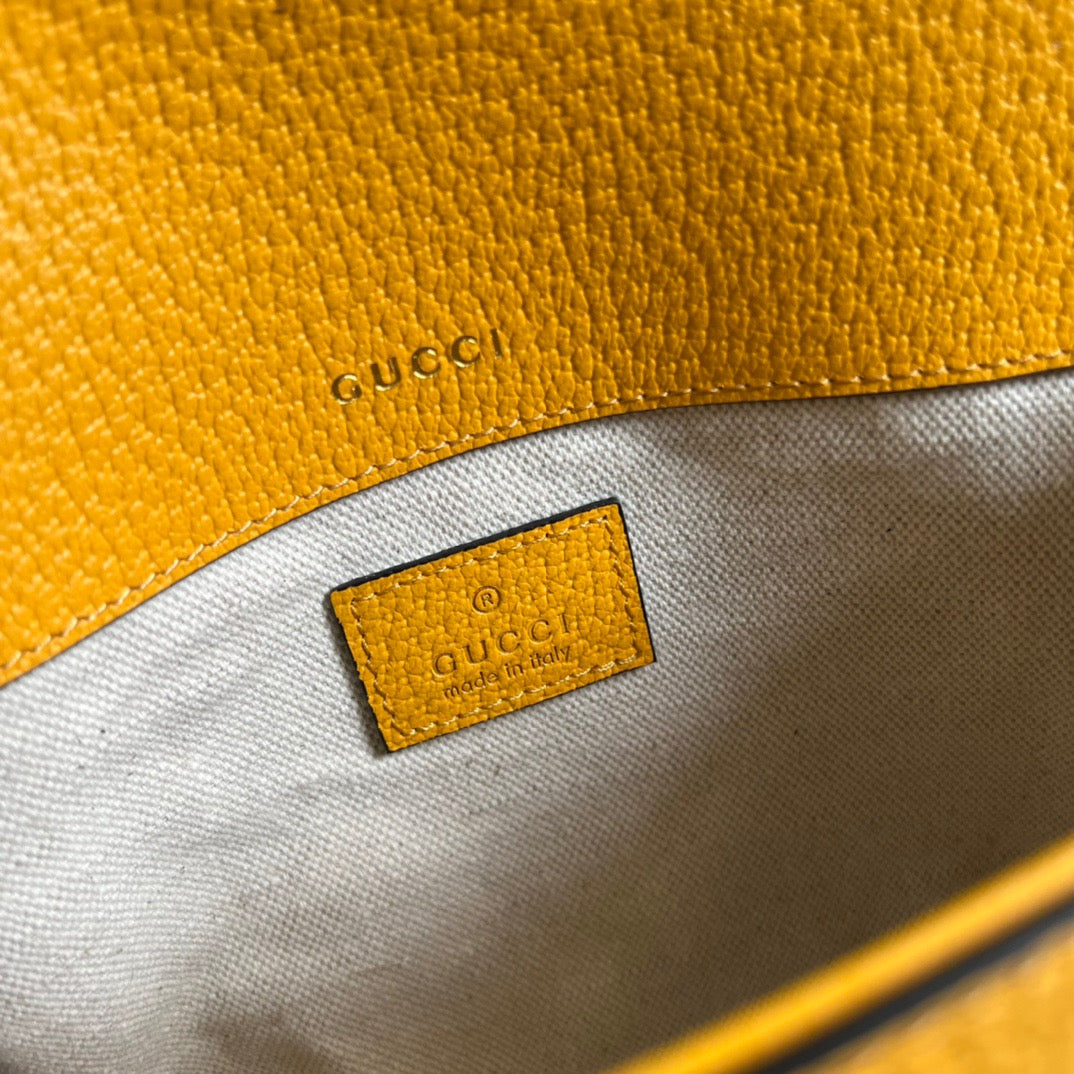 gg x Adidas Horsebit 1955 Mini Bag Yellow For Women, Women’s Bags 8.1in/21cm gg 658574 U3ZDG 7775