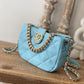 ChanelSmall Hobo Bag Gold Hardware Blue For Women, Women’s Handbags, Shoulder Bags 7.5in/19cm