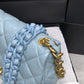 ChanelSmall Flap Bag Gold-Tone Metal Blue Bag For Women 16cm/6.2in