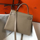 HM Kelly 28 Etoupe Togo Bag For Women, Handbags, Shoulder Bags 11in/28cm