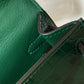 HM Mini Kelly 19 Green Crocodile Bag For Women, Handbags, Shoulder Bag 7.5in/19cm