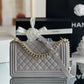 ChanelMedium Classic Flap Bag 25cm Grey For Women A67086