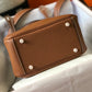 HM Lindy Mini Clemence Bag Brown For Women, Women’s Handbags, Shoulder And Crossbody Bags 7.5in/19cm
