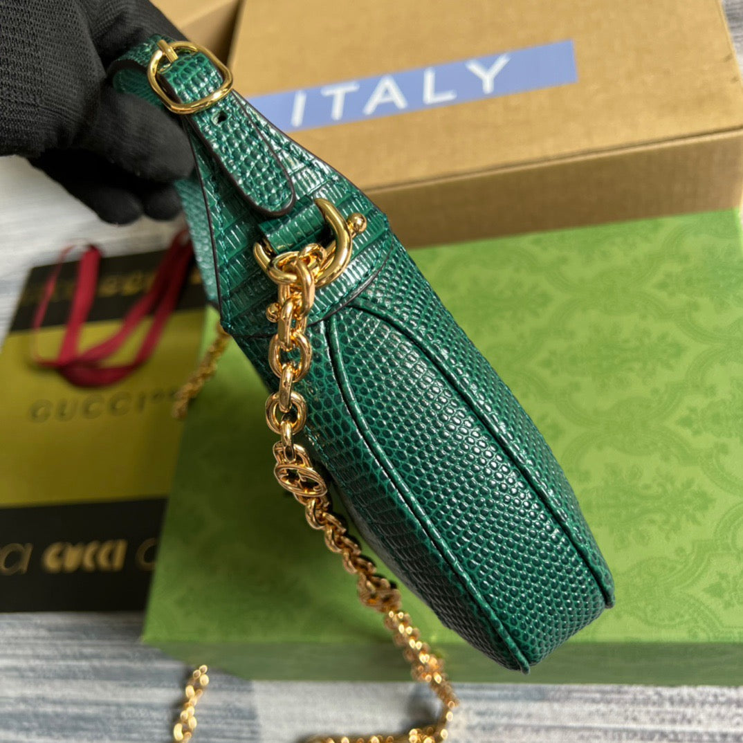 gg Jackie 1961 Lizard Mini Bag Green For Women, Women’s Bags 7.5in/19cm gg ‎