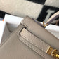 HM Kelly 19 Grey With Gold Toned Hardware Bag For Women, Handbags, Shoulder Bags 7.5in/19cm