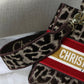 DI Medium Lady D-Lite Bag, Leopard Brown Handbags, Crossbody Bags, 24cm CD