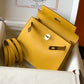 HM Kelly Yellow For Women Gold Toned Hardware 8.7in/22cm