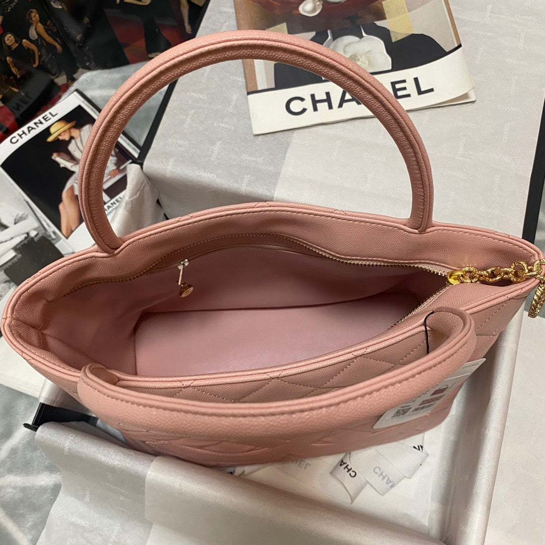 ChanelMedallion Tote Gold Hardware Caviar PiNike For Women, Women’s Handbags, Shoulder Bags 15.6in/32cm 