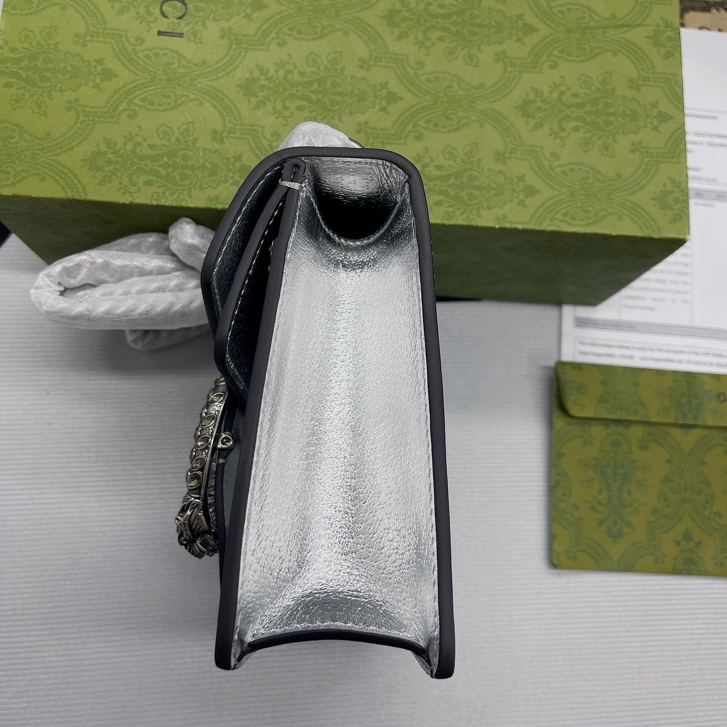 gg Dionysus Super Mini Bag Silver For Women, Women’s Bags 6.5in/17cm gg 476432 1TRBN 8173