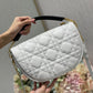 DI Medium Vibe Hobo Bag White Cannage, White Handbags, Crossbody Bags, 30cm CD M7201ONOA_M879