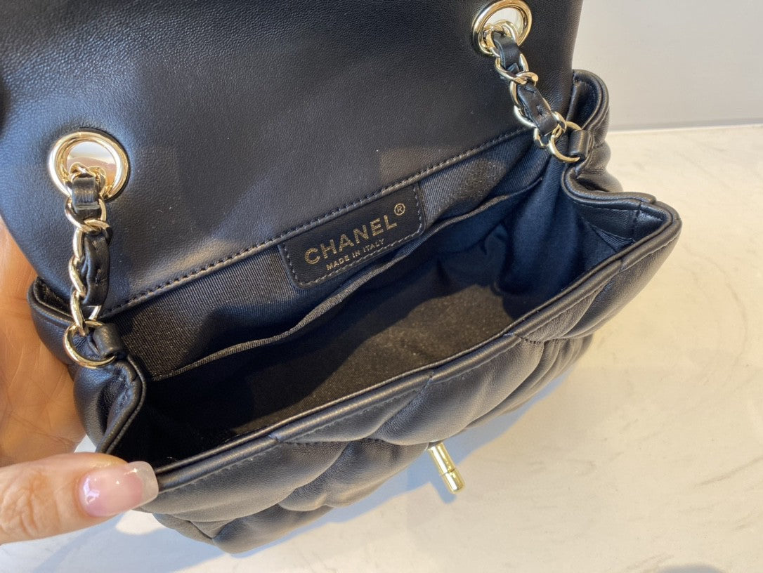 ChanelSmall Flap Bag Gold Hardware Black For Women, Women’s Handbags, Shoulder Bags 7.5in/19cm AS2232