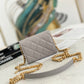 ChanelMini Flap Bag Gold Toned Hardware Grey For Women 4.7in/12cm