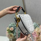 DI Medium Vibe Hobo Bag White Cannage, White Handbags, Crossbody Bags, 30cm CD M7201ONOA_M879