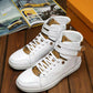 BL - LUV HIgh Top White Brown Sneaker