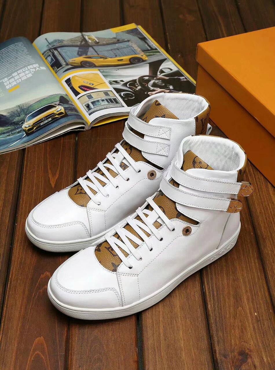 BL - LUV HIgh Top White Brown Sneaker