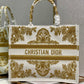 DI Large Book Tote Gold And White, For Women, Women’s Handbags 16.5in/42cm CD
