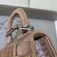 Balen Hourglass Mini Handbag With Chain In Earth Brown, For Women,  Bags 4.7in/12cm