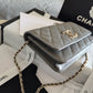 ChanelMini Flap Bag Grey For Women 7.2in/18.5cm