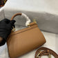 DG Small Sicily Bag In Dauphine Brown For Women 7.5in/19cm DG