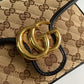 gg Ladies gg Canvas Marmont Mini Top Handle Bag Beige/Ebony Diagonal Matelassé Original gg Canvas 8.3in/21cm gg 583571 HVKEG 9772