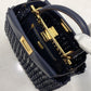 FI Peekaboo Mini Navy Blue Braided Bag For Woman 18cm/7in